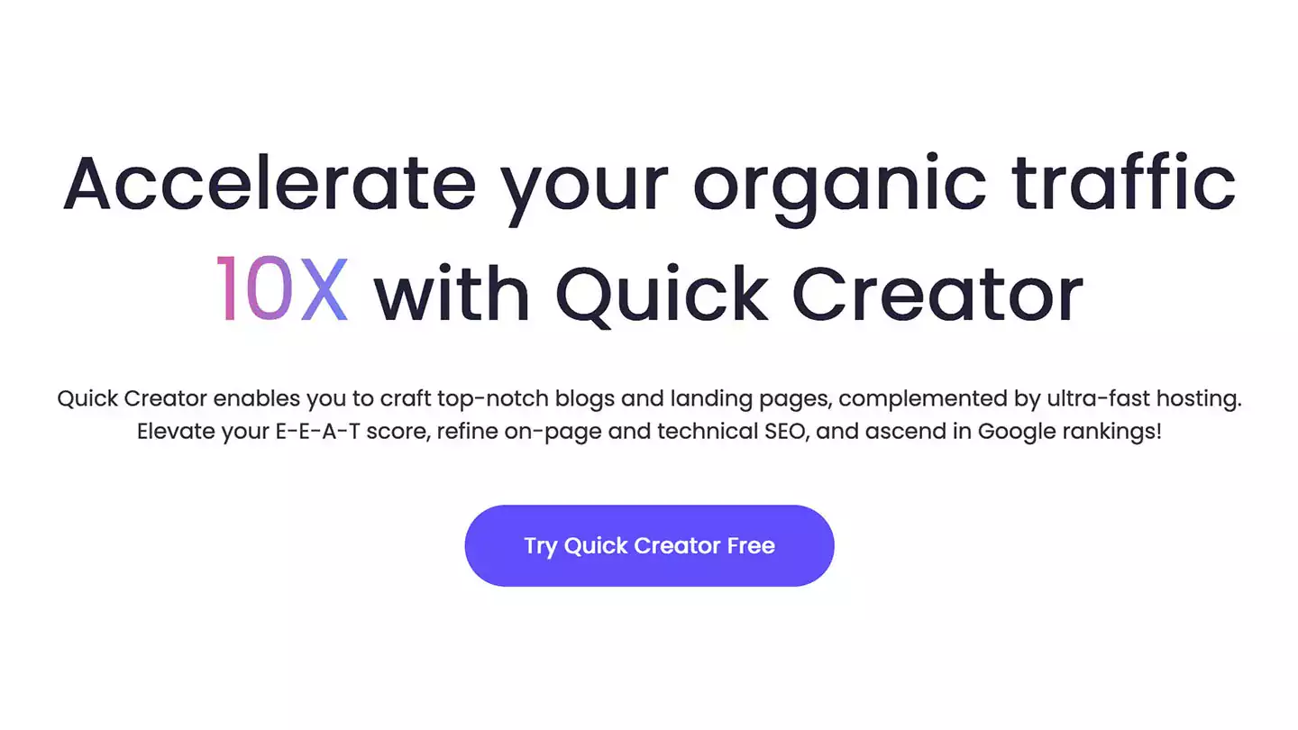 Quick Creator AI Landing Page Builder