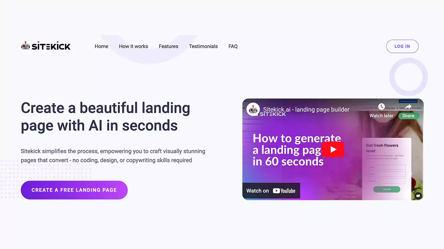 Sitekinck AI Landing Page Builder