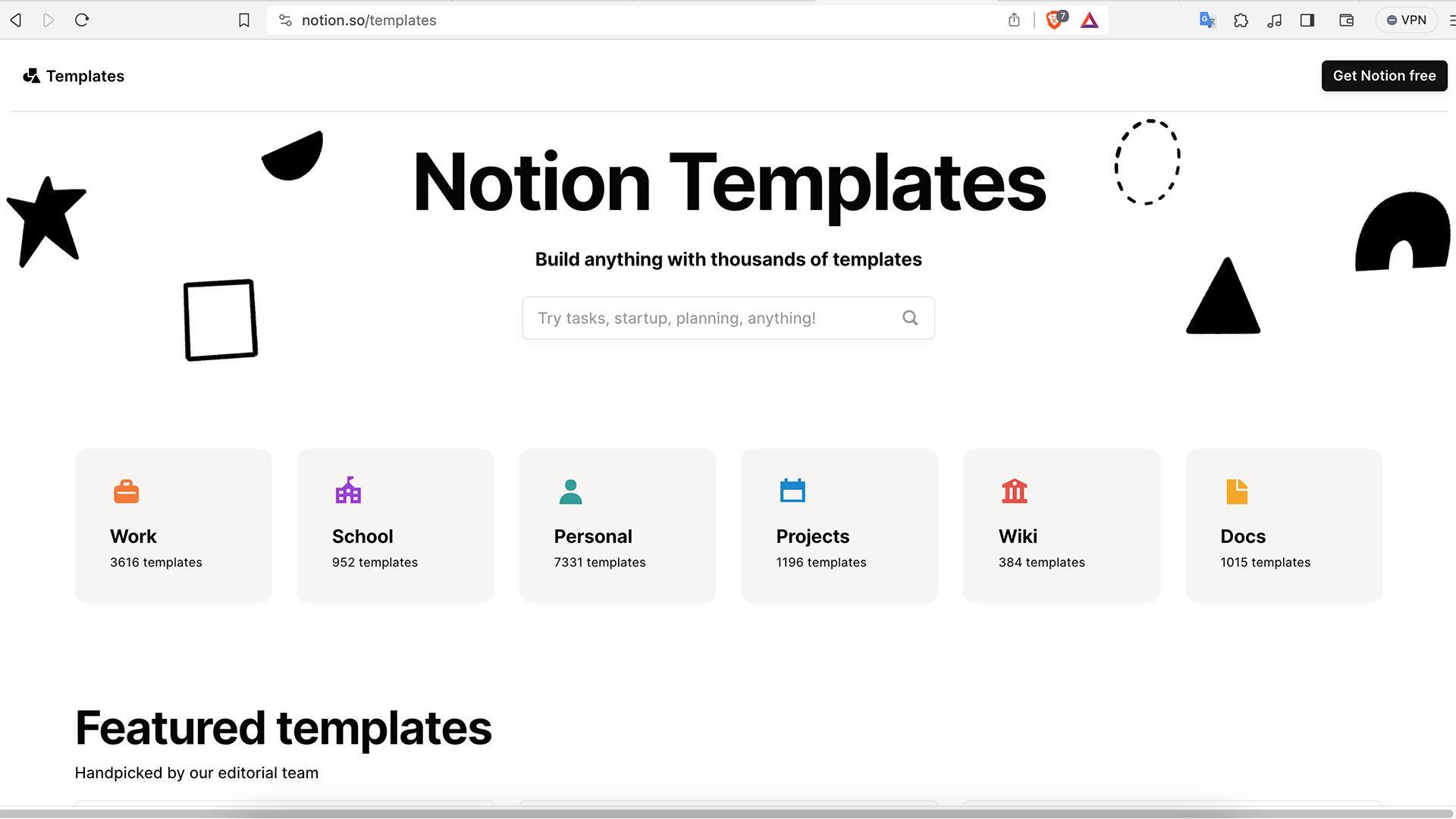 Notion AI template