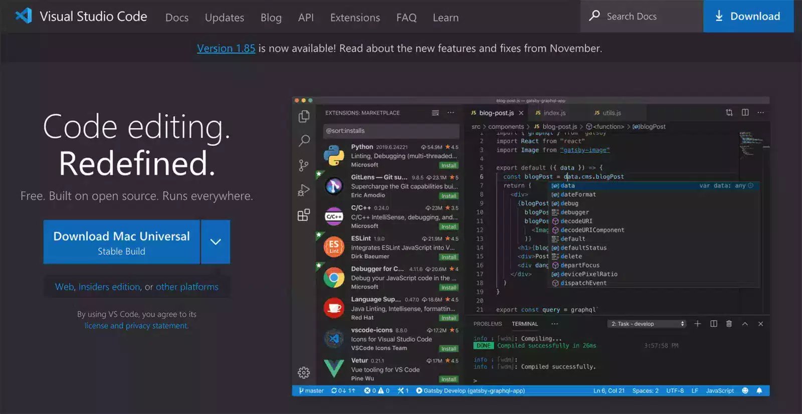 Best platform for Software Developers 2024: Visual Studio Code (VS Code)