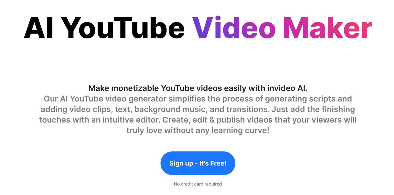 Invideo AI YouTube video maker